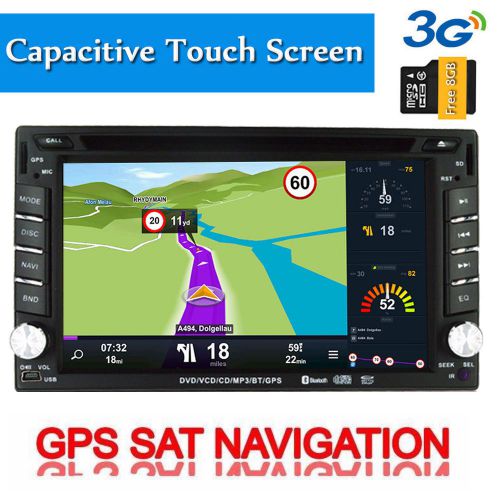 Double 2din car gps sat radio stereo dvd player navigation bluetooth in dash map