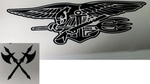 Navy trident &amp; crossed battle axe decals