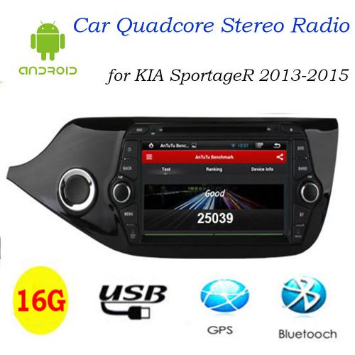 Android 4.4 car stereo radio gps quadcore bluetooth for kia sportager 2013-2015