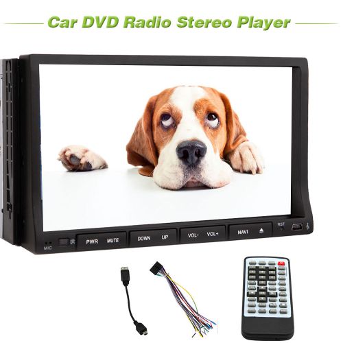 Double din car stereo 7&#034;hd touchscreen cd dvd player receiver radio usb sd swc