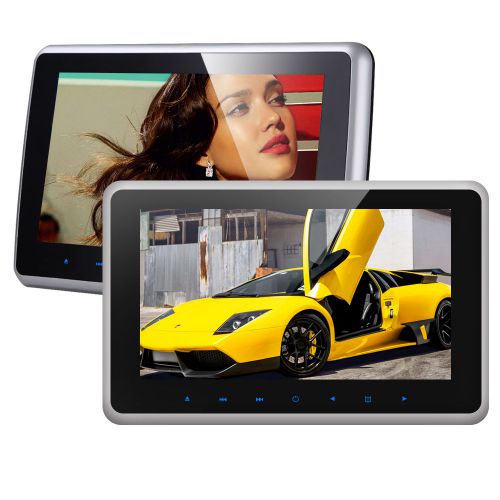 2x hdmi 10&#034; hd lcd clip on monitor car active headrest restraint dvd player game
