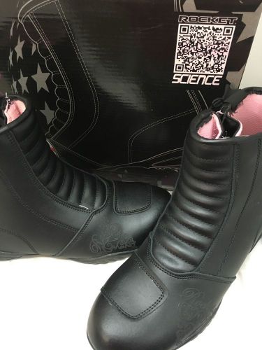Joe rocket womens trixie motorcycle leather boots sz  9 u.s / 7 u.k waterproof