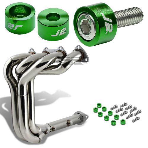 J2 for b-series exhaust manifold 4-1 racing tri-y header+green washer bolts