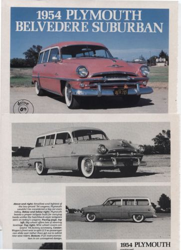 1954 plymouth belvedere suburban wagon 7 page article