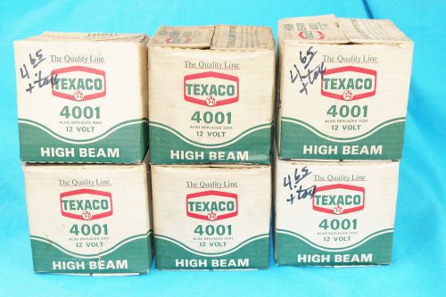 6 vintage texaco ge high beam 12 volt headlamp - 4001 - nos