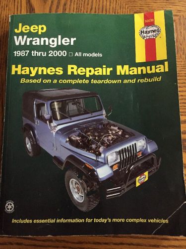 Hanes jeep wrangler 1987 through 2000 repair manual