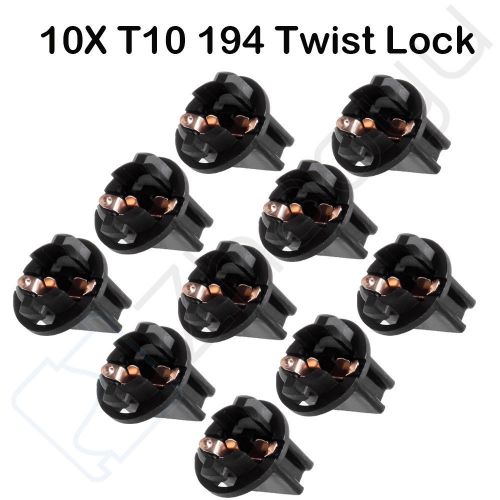 10x black t10 instrument  cluster dash light blub twist lock wedge base sockets