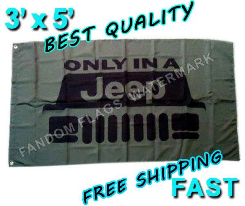 Jeep racing flag - new 3&#039; x 5&#039; banner - wrangler grand cherokee laredo liberty