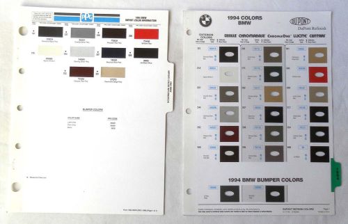 1994 bmw dupont and ppg   color paint chip chart all models original