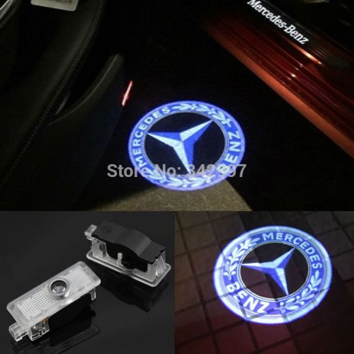 2x laser led door courtesy shadow projector light for mercedes-benz cls cla c207