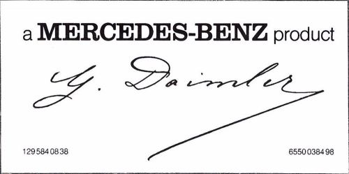 Genuine oem mercedes benz g daimler signed windshield sticker decal clear label