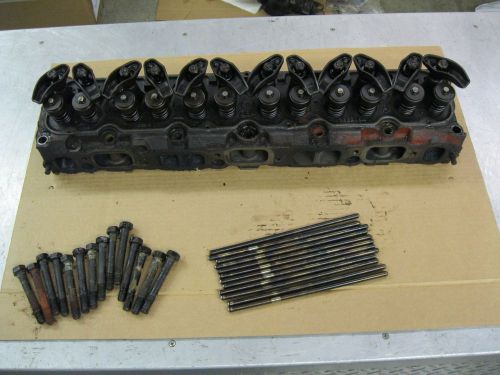 Chevy 230 250 292 straight inline 6 cylinder head w/ rockers, push rods &amp; bolts