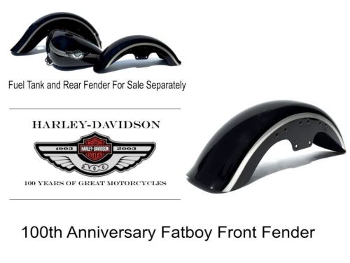 Harley davidson 100th anniversary 2003 fatboy fat boy vivid black front fender