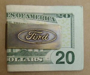 Ford money clip antique brass finish