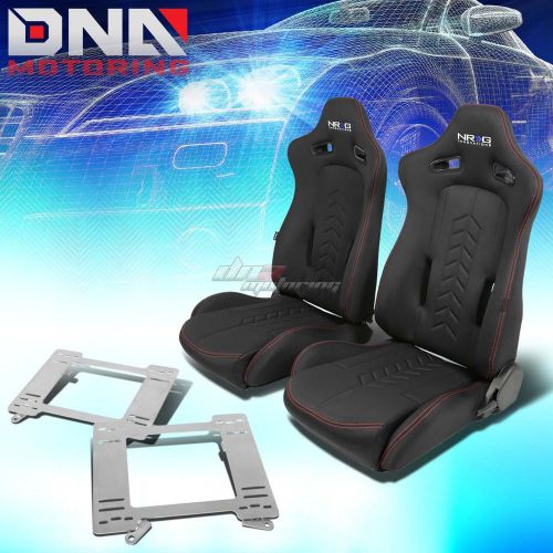 Nrg black reclinable racing seats+full stainless bracket for camaro/trans am