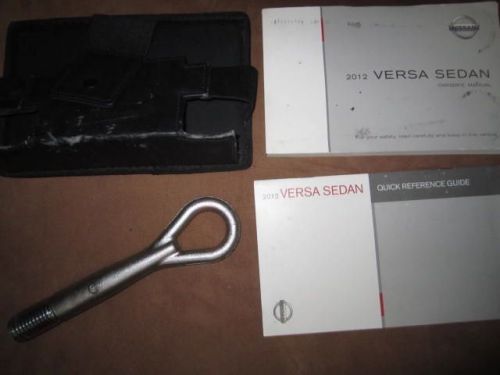 2012 nissan versa sedan owners manual with case &amp; tow hook 12 free shipping