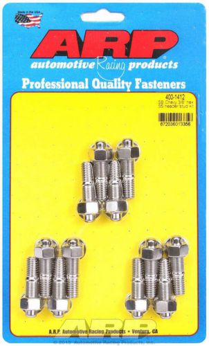 Arp header stud 1.670 in hex nuts polished sbc 12 pc part number 400-1412