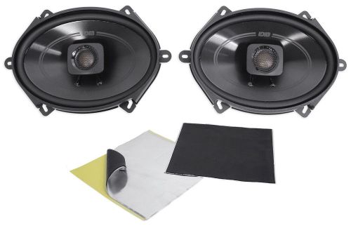 (2) polk audio db572 5x7&#034; 225w car audio atv/motorcycle/boat speakers + rockmat