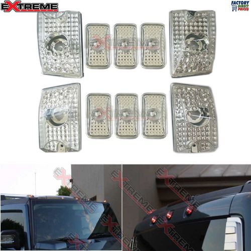 Clear roof running parking(red/amber) lights lamp for h2 hummer 03-09 cab sut