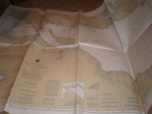 Noaa huge navigation chart #14880 - lake huron / straits of mackinac - 2005