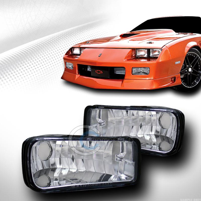 Depo chrome clear lens front signal bumper lights lamps 85-92 chevy camaro z28