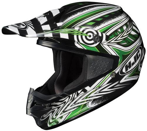 Hjc cs-mx charge motocross helmet black, white, green xsmall