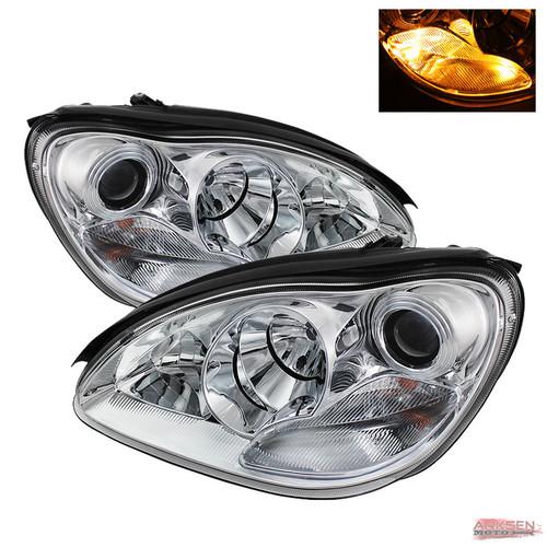 Hid model only 03-06 mercedes benz w220 s-class projector headlights lamp pair
