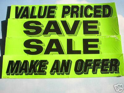 *car dealer 4 dozen auto window advertise stickers slogans #1 green/black