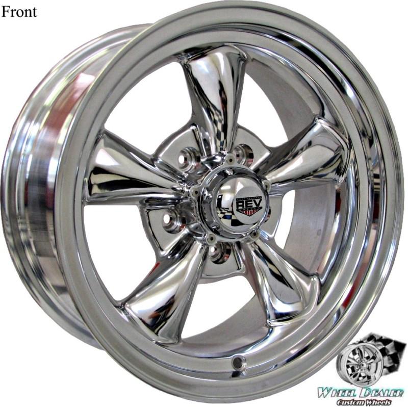 15x7" 15x8" polished new rev classic 100 wheels for chevy monte carlo 1984 1985