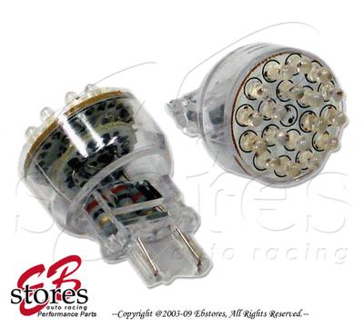 Set of 2pcs white high mount stop light 24 led bulbs 3155 3057 - 3157 1 pair