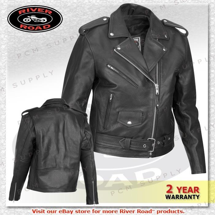 River road basic leather quilted liner motorcycle street women jacket