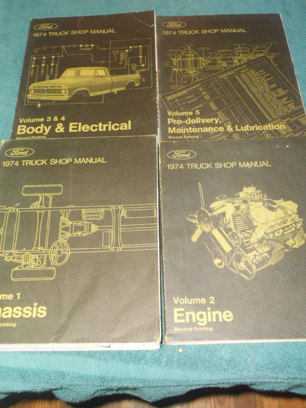 1974 ford truck / van & bronco shop manual set / original fomoco books!!!!