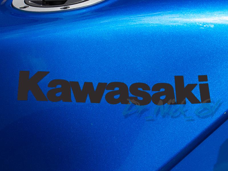 Kawasaki motorcycle 2 @ 6.75" x 1.06" vinyl decal sticker - matte black