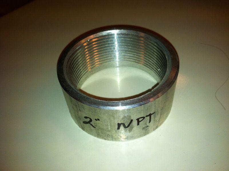 2" npt aluminum weld-on fitting/connection half bung
