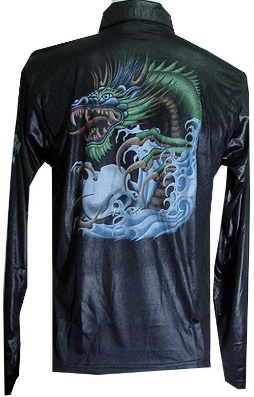 Rare vintage china kung fu skull yakuza dragon tattoo biker shirt jacket sz 3xl