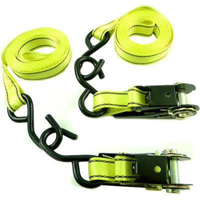 2 pc 1" x 15ft ratchet tie down 1500lb capacity towing straps hd trucks boats