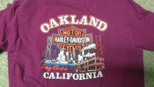 Harely davidson motorcycles t-shirt  xl "oakland california "  authentic license