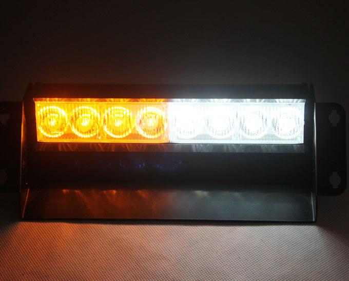 8 led amber /white auto van windshield strobe emergency flash light high power