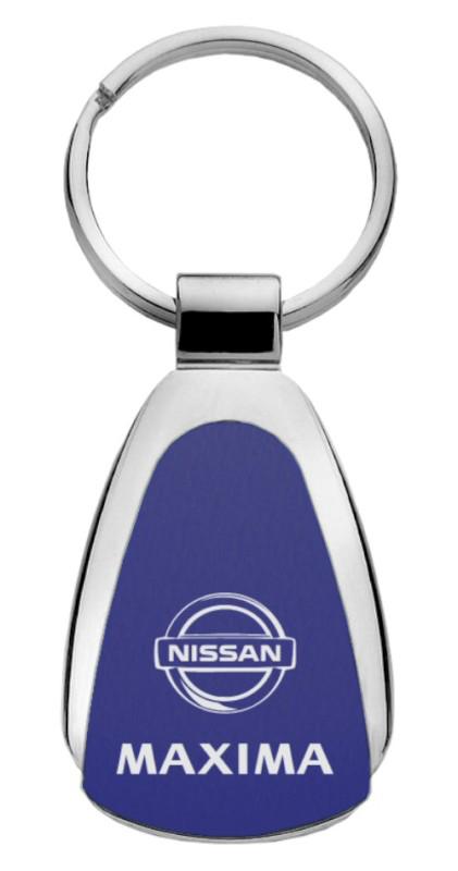 Nissan maxima blue teardrop keychain / key fob engraved in usa genuine