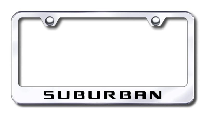 Gm suburban  engraved chrome license plate frame -metal made in usa genuine