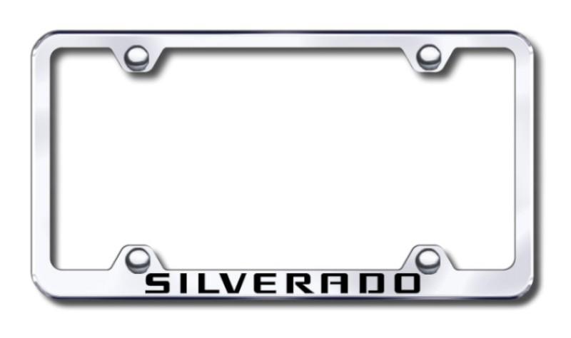 Gm silverado wide body  engraved chrome license plate frame made in usa genuine