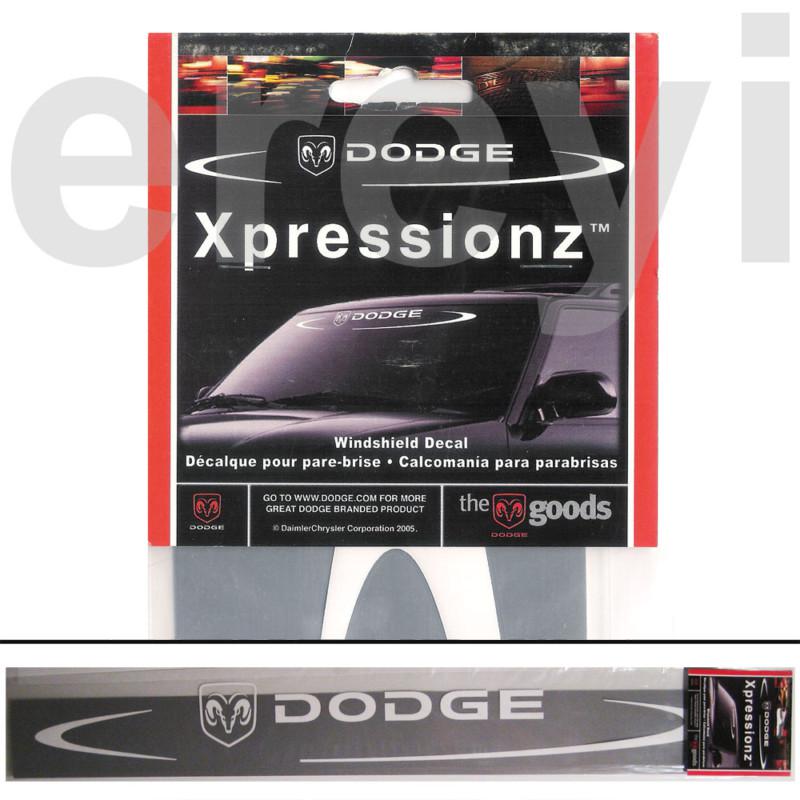 Dodge classic white ram logo & curves windshield decal large auto shade sticker