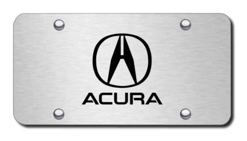 Acura laser etched on brushed stainless license plate made in usa genuine