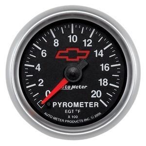 Autometer 2-1/16in. pyrometer kit 0 2000 f full swp elec; gm red bowtie