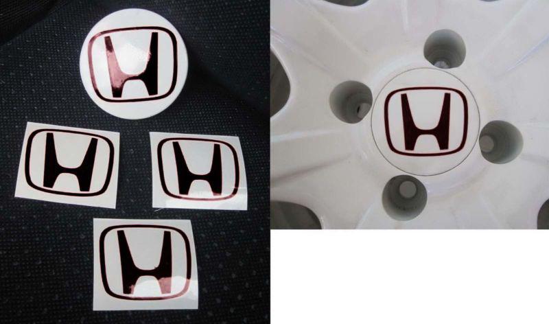 Honda wheel logo for cap decals stickers jdm illest slammed stance black 4pcs