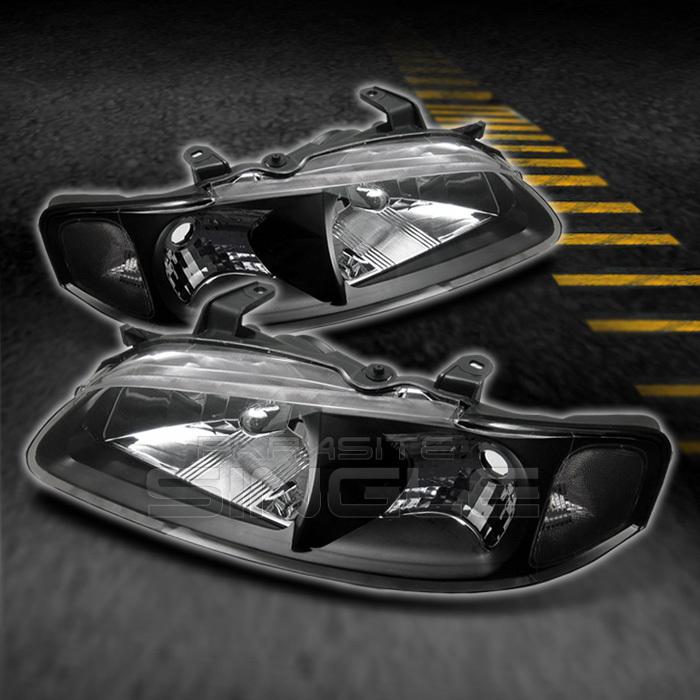 Jdm black 00-03 nissan sentra clear crystal headlights lamps left+right pair