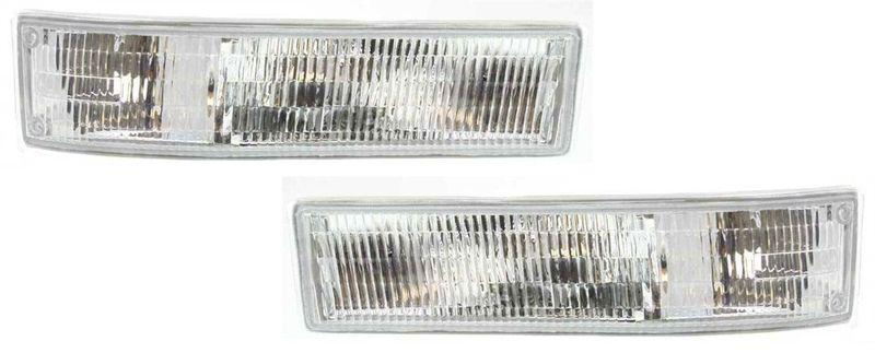 Parking light lamp lens & housing pair set (driver & passenger side, qty 2)