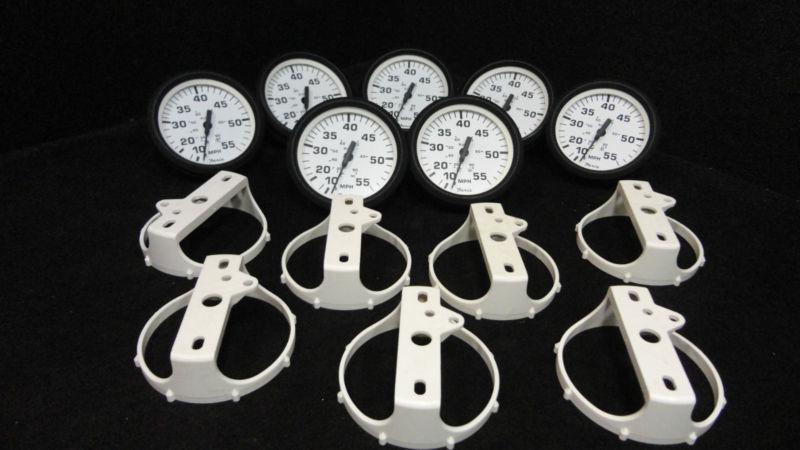 Lot of (7) speedometer gauges #32909 #se9473 faria euro white style 55mph  #2