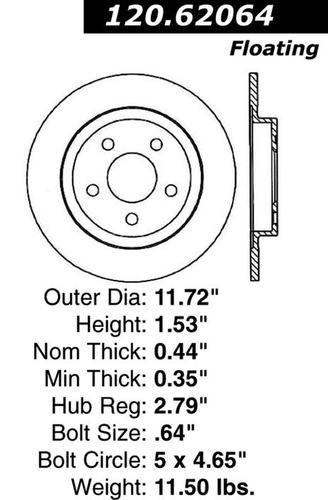 Centric 120.62064 rear brake rotor/disc-premium rotor-preferred