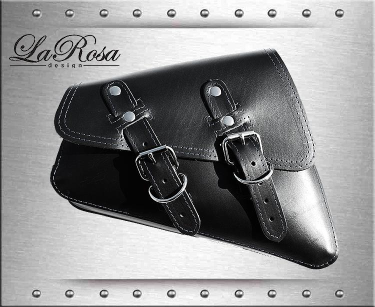 LaRosa Sportster XL Left & Right Swing Arm Black Leather Saddlebags Pair Set, US $269.95, image 2